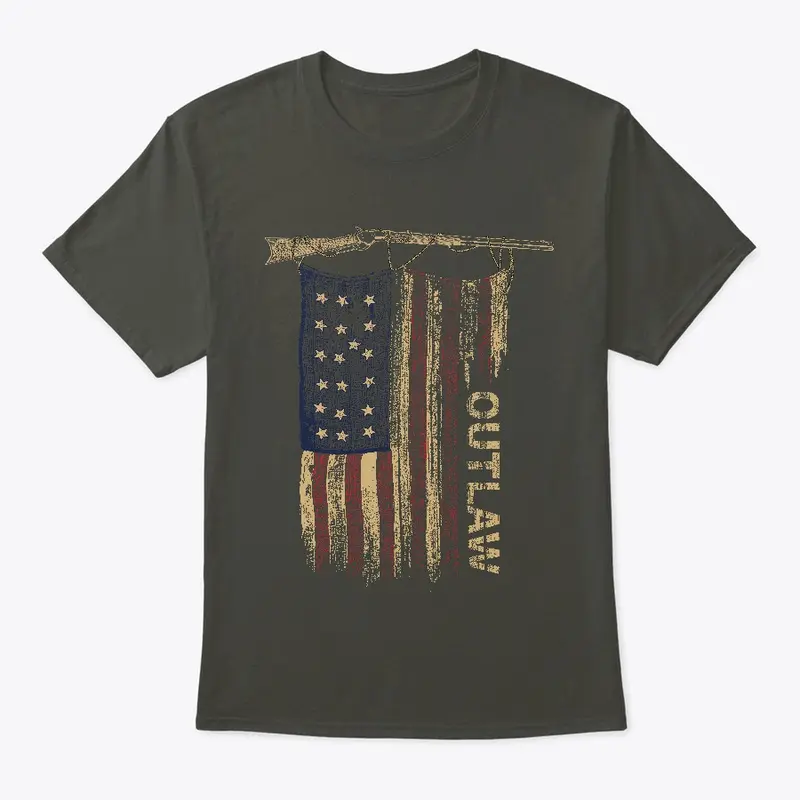 American Outlaw Flag With Gun